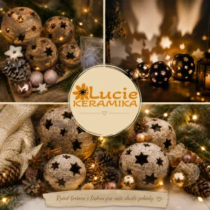 Adventní sada čtyř kouliček - výřez hvězdičky
